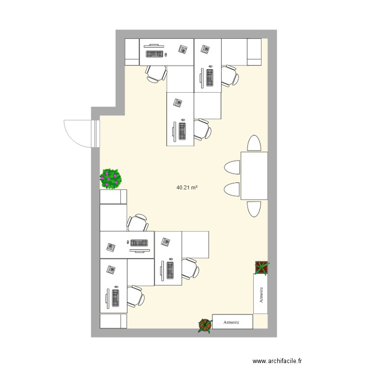 bureau chargé aff. Plan de 0 pièce et 0 m2