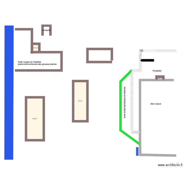 potager. Plan de 0 pièce et 0 m2