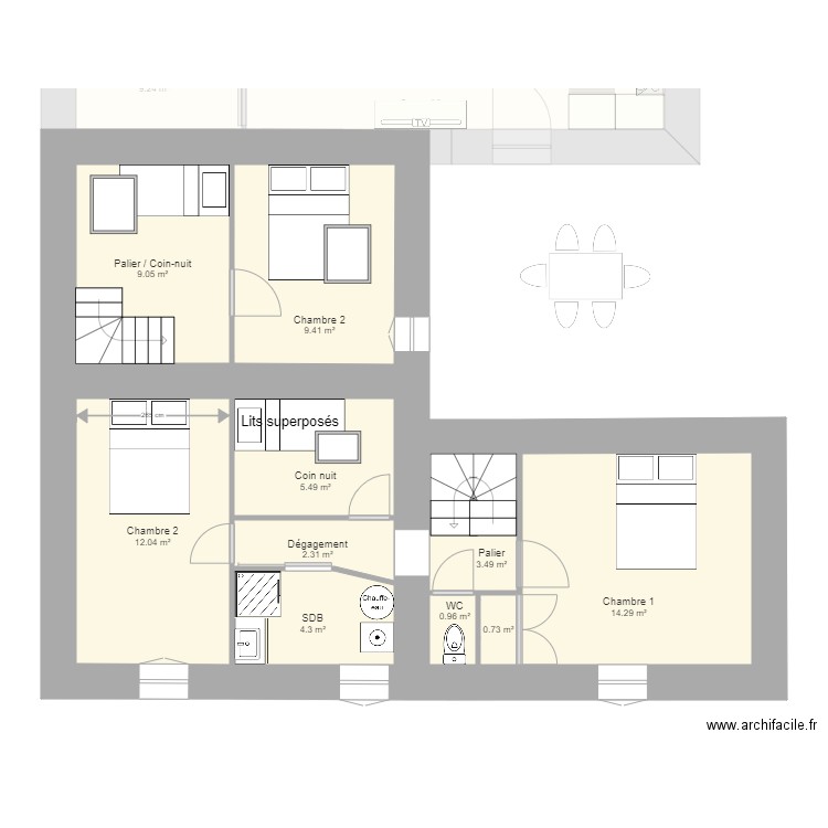 SCI Doelan1. Plan de 19 pièces et 157 m2