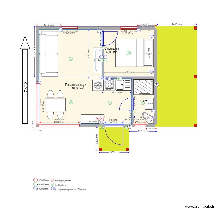 30 6 lepeshki. Plan de 0 pièce et 0 m2