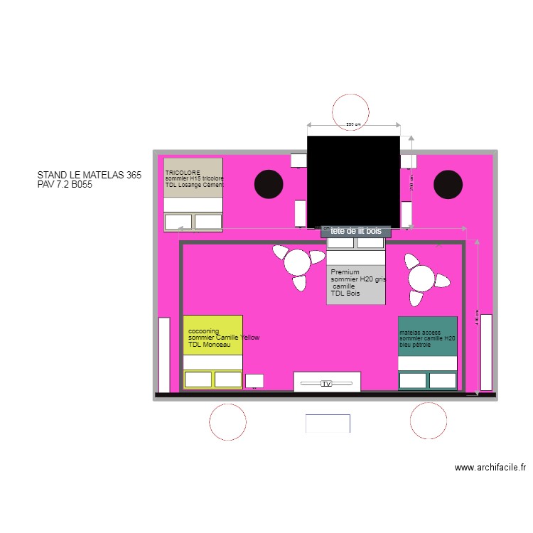 equiphotel. Plan de 1 pièce et 59 m2