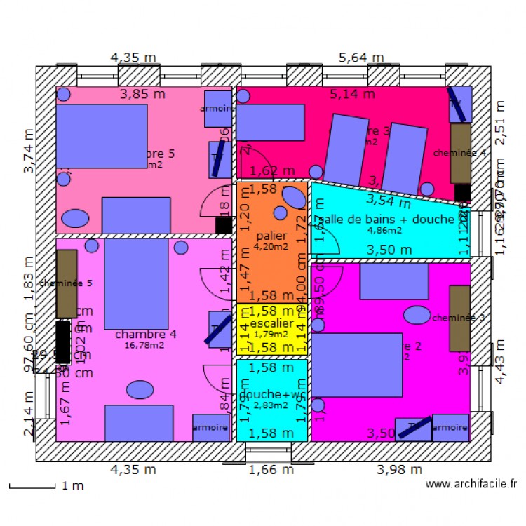 ptojet etage les genettes. Plan de 0 pièce et 0 m2