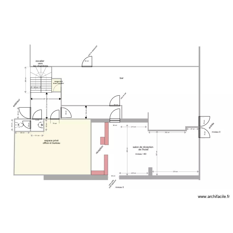 marroniers acc&egrave;s hotel. Plan de 