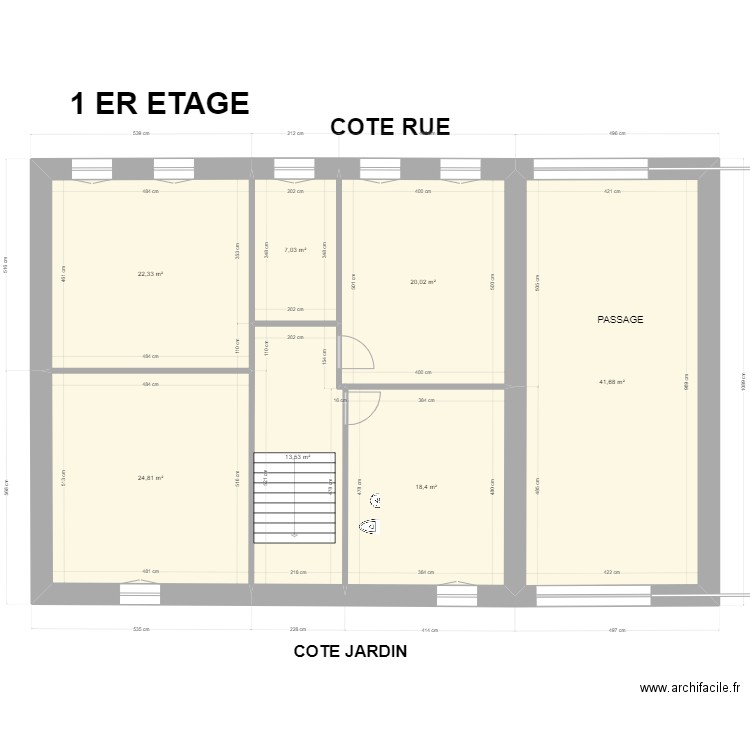 ST EMILAND 1 ER ETAGE. Plan de 7 pièces et 148 m2