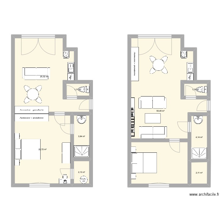 Paris 15. Plan de 9 pièces et 114 m2