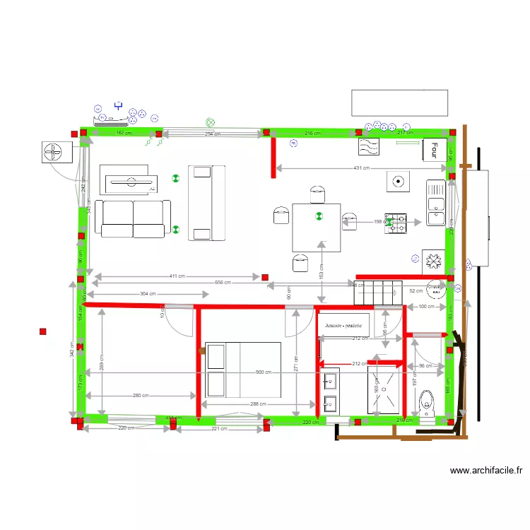 Chambre pilier 1. Plan de 