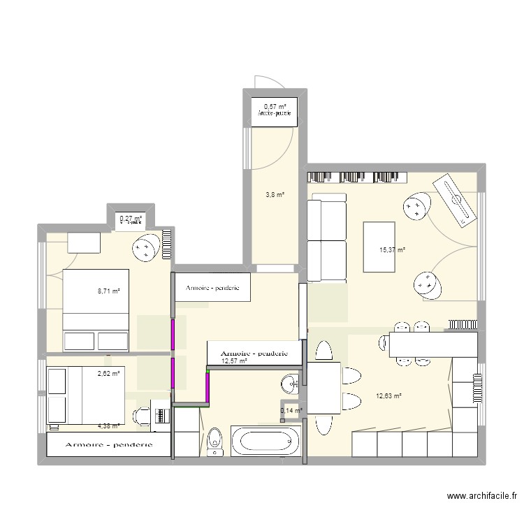 projet 1 de gaulle 2022 04 12 2130. Plan de 0 pièce et 0 m2