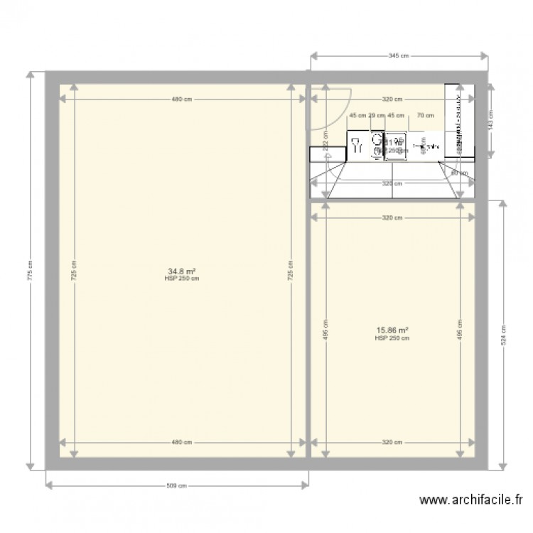 Terrasse cuisine. Plan de 0 pièce et 0 m2