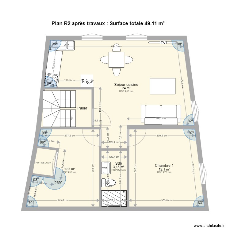 PAMIERS3 R2 après travaux. Plan de 0 pièce et 0 m2