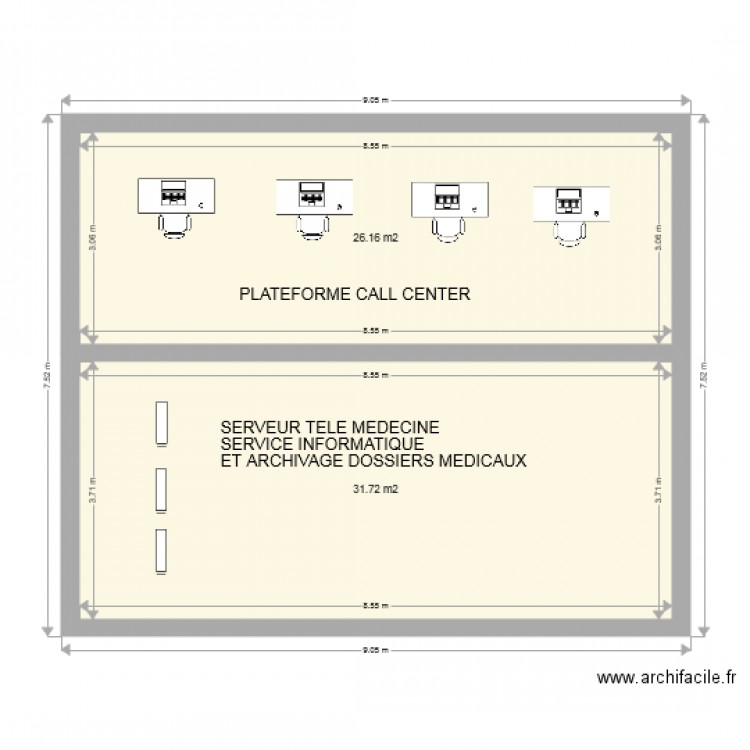 CALL CENTER. Plan de 0 pièce et 0 m2