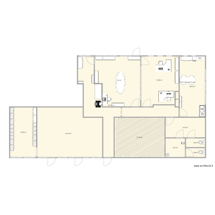 Espace escale densité occupation. Plan de 0 pièce et 0 m2