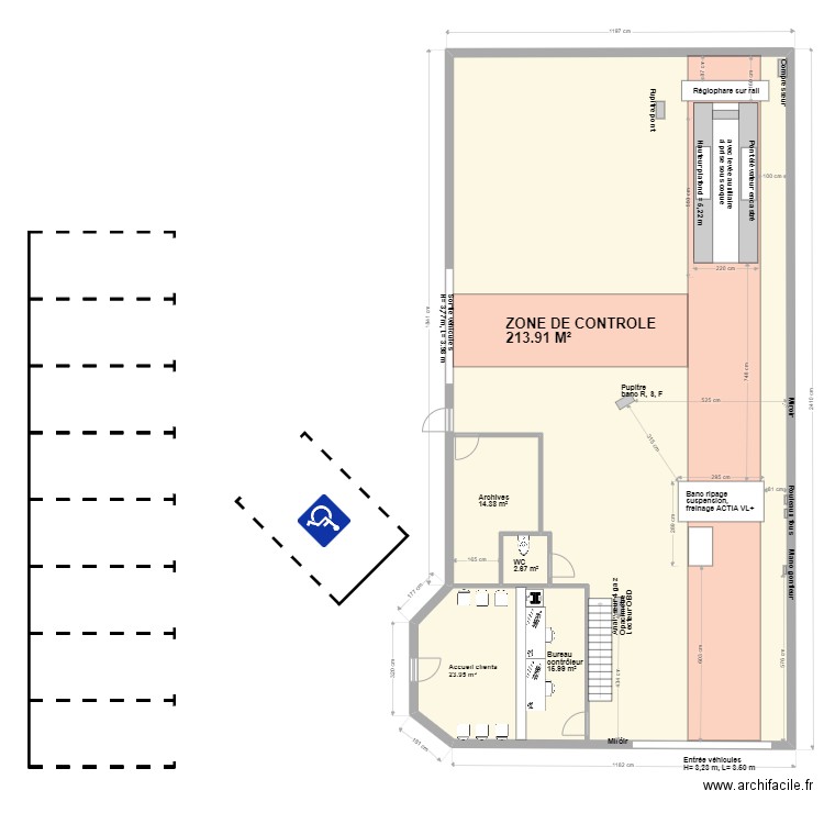 CCT VL PUSEY. Plan de 2 pièces et 274 m2