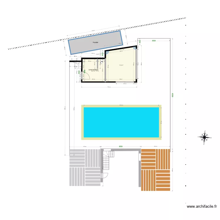 PoolHouseV6 400 Pergola Mur only. Plan de PoolHouseV6 400 Pergola Mur only. Plan de