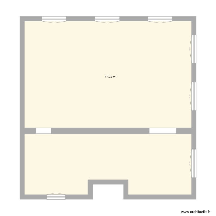 Intendance 1. Plan de 1 pièce et 77 m2
