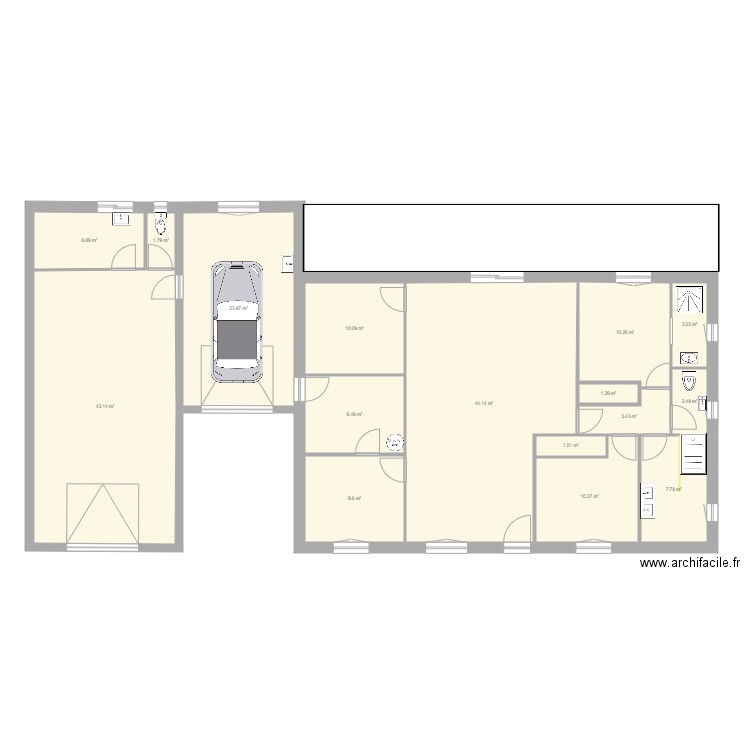 maison2. Plan de 16 pièces et 188 m2