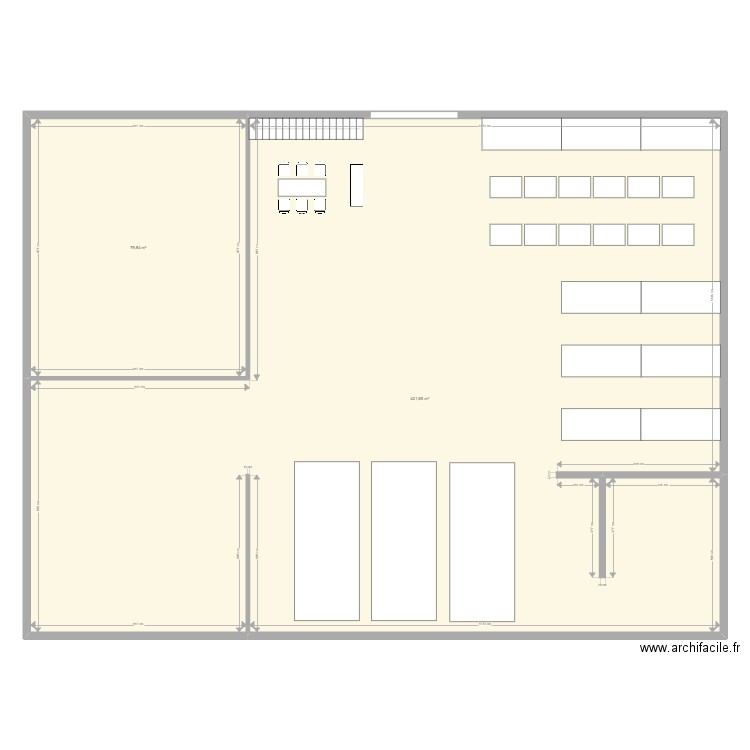 dépot. Plan de 2 pièces et 502 m2