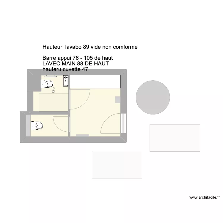SANITAIRE SOVACA VALENCE. Plan de 