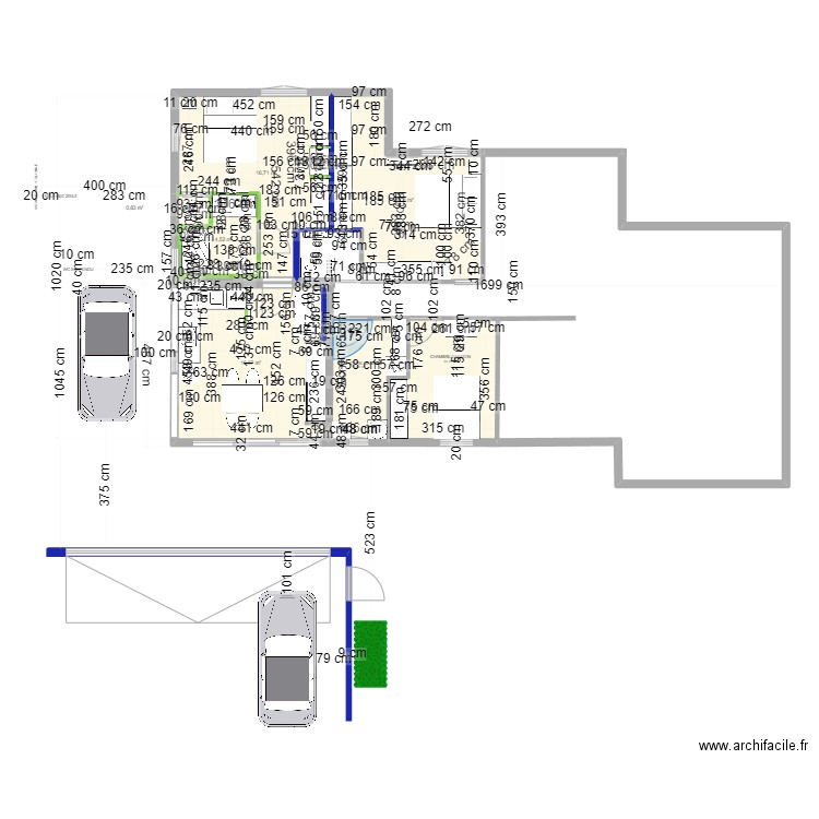 CLOISONEMENT pour PAC 18 JUIN 2023. Plan de 7 pièces et 77 m2