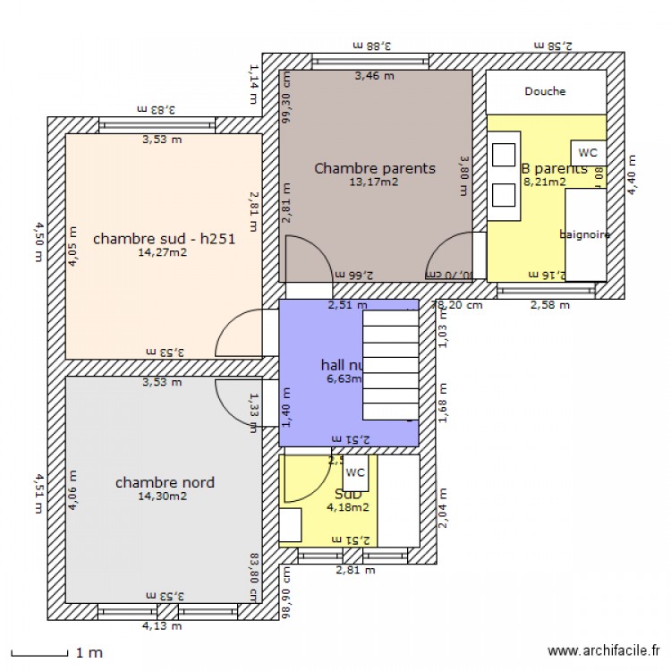 1er étage. Plan de 0 pièce et 0 m2