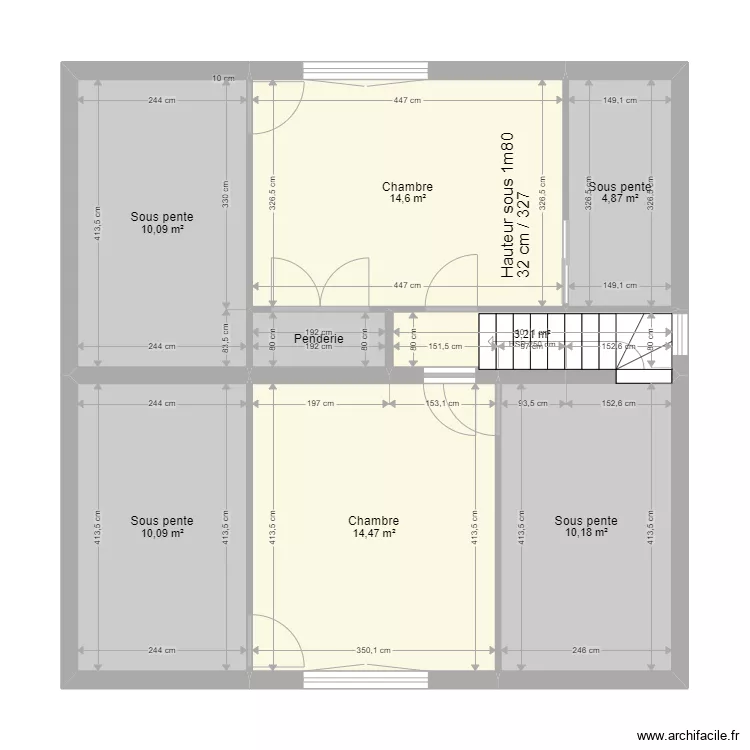Maison Projet  &eacute;tage. Plan de 