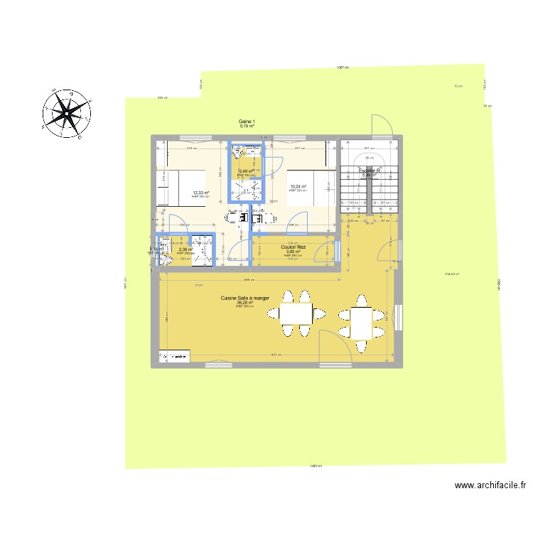 Projet Immeuble V4. Plan de 46 pièces et 367 m2