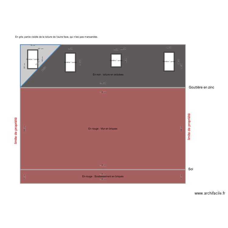 Plan facade SUD et toiture Après 2. Plan de 0 pièce et 0 m2