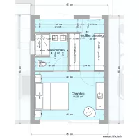 Escalier droit meubl&eacute;