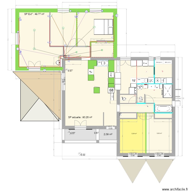 extension nord 22-1-23. Plan de 31 pièces et 285 m2