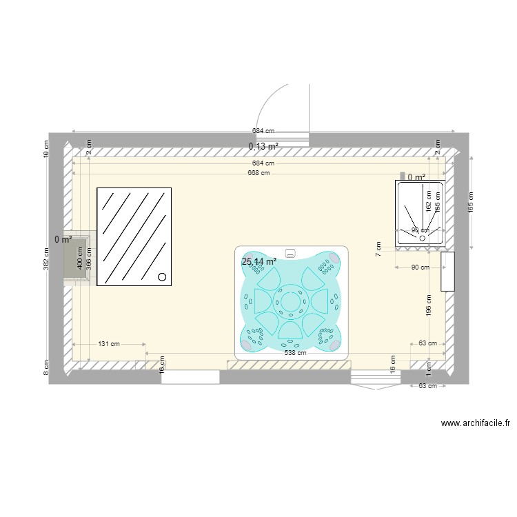 detente1. Plan de 4 pièces et 25 m2