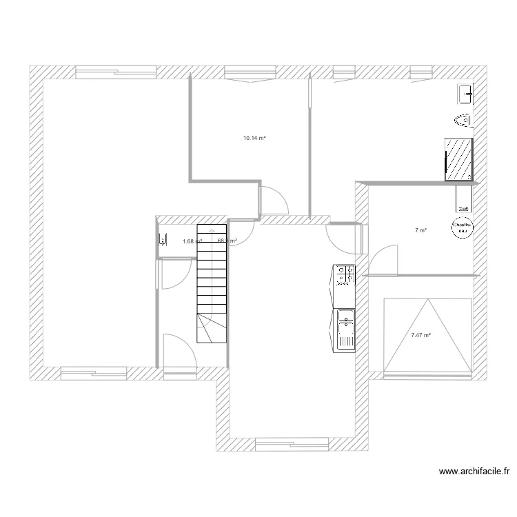 Maison LIMNA vide. Plan de 
