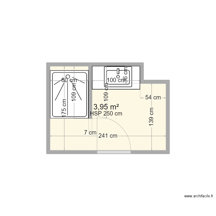 enzo. Plan de 1 pièce et 4 m2