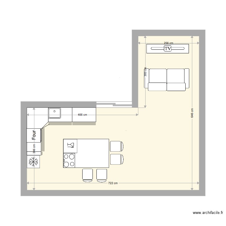 Plan cuisine salle à manger. Plan de 0 pièce et 0 m2
