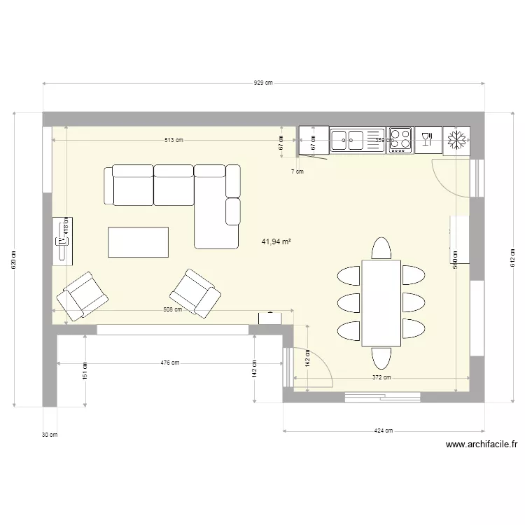 Aménagement pièce de vie V7. Plan de Aménagement pièce de vie V7. Plan de
