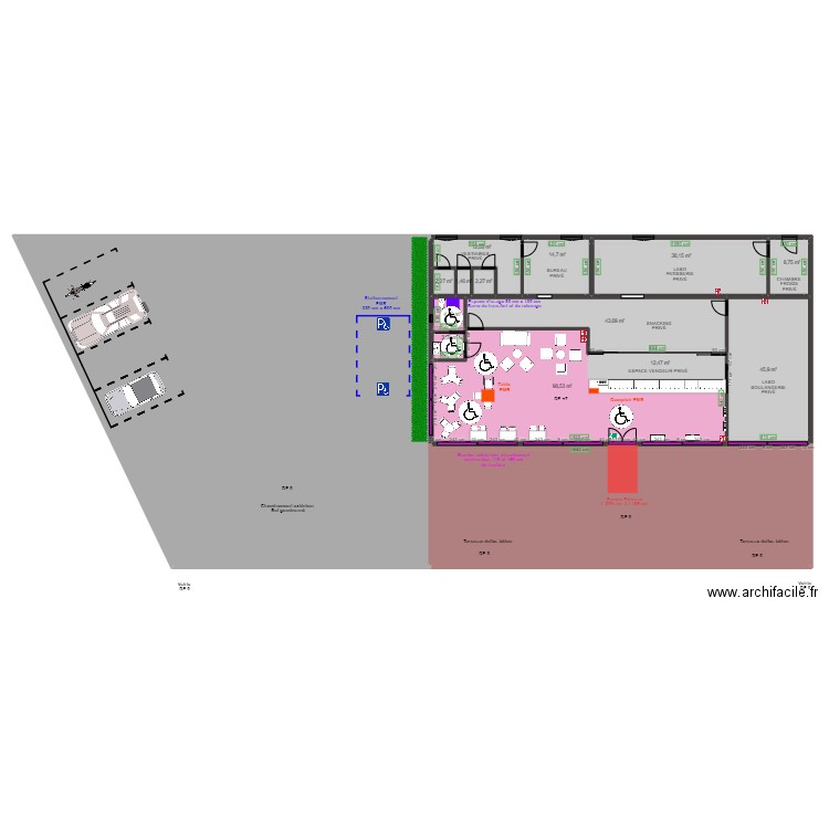 ESP ROT BOUTIQUE - PLACE HAND LA FABRIQUE MAISON LUÇON APRES TRAVAUX. Plan de 15 pièces et 903 m2