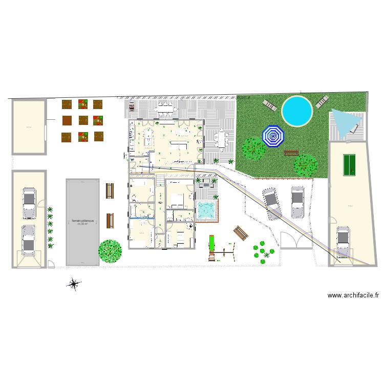 2021 12 01 plan projet 22. Plan de 12 pièces et 325 m2