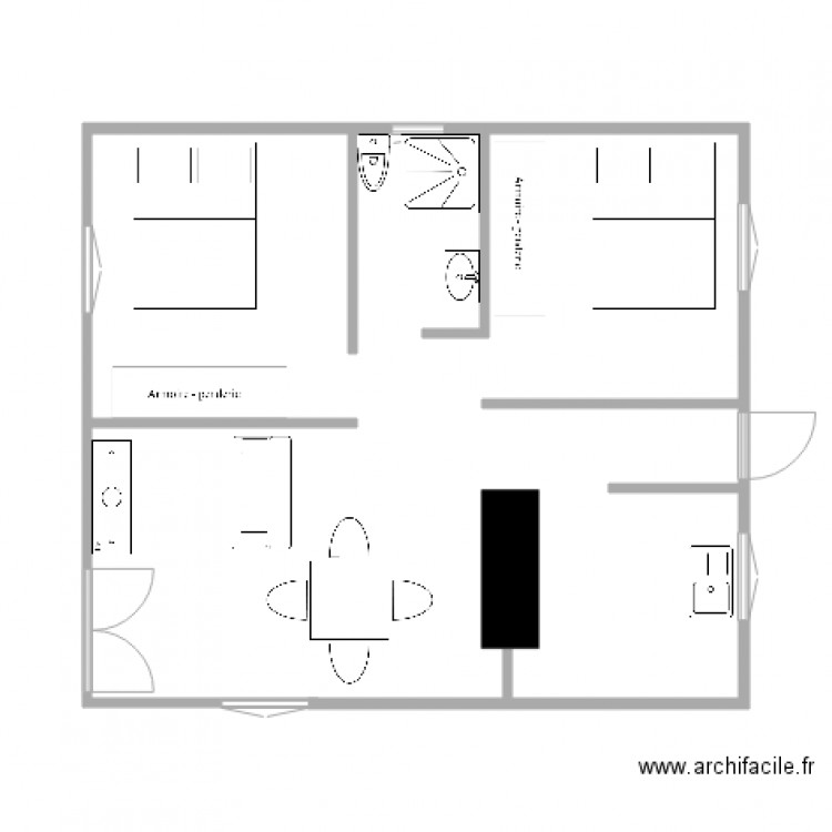 plan de maison 45 m2