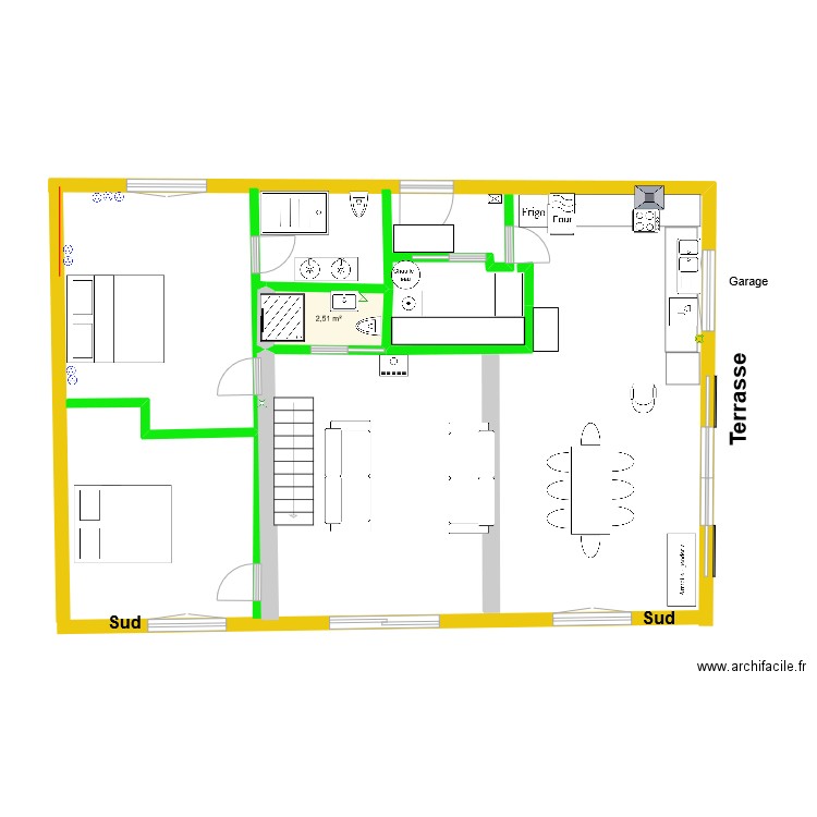 Plan 2023 02 Piece Juin 2023. Plan de 1 pièce et 3 m2