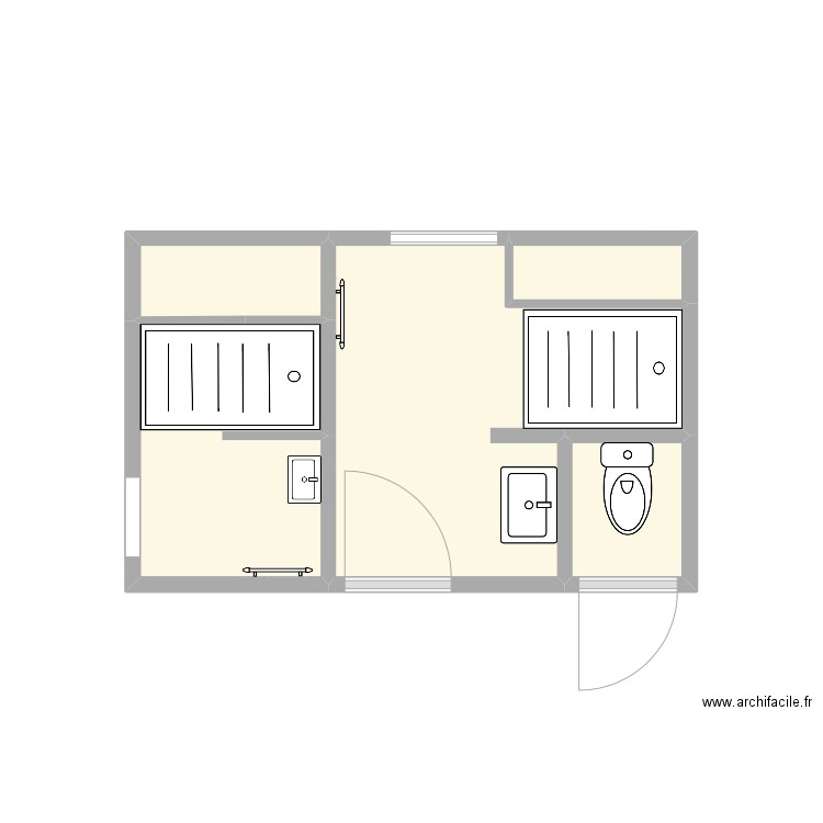 salle de Bain Prata. Plan de 5 pièces et 10 m2