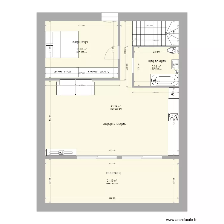 combles lascours 2. Plan de 