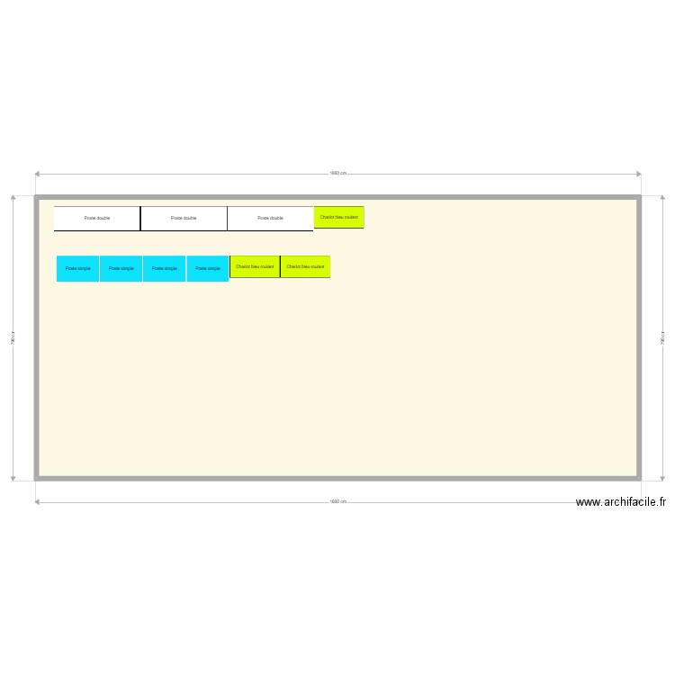 Plancher provisoir. Plan de 1 pièce et 128 m2