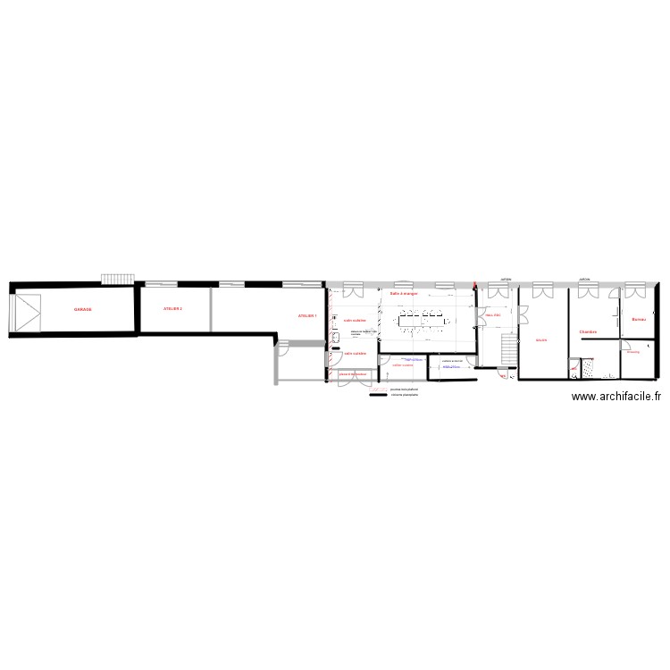 maison tarascon RDC new. Plan de 6 pièces et 151 m2