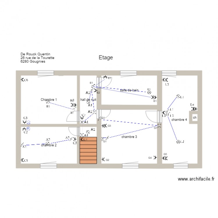 étage Gougnies. Plan de 0 pièce et 0 m2