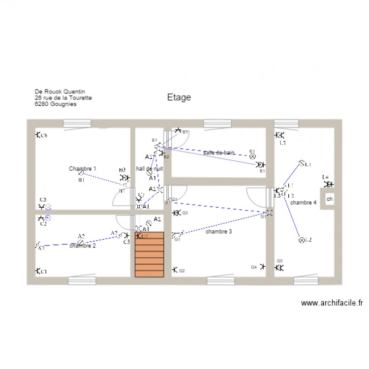 étage Gougnies. Plan de 0 pièce et 0 m2