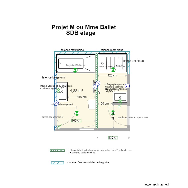 SDB BALLET03. Plan de 0 pièce et 0 m2