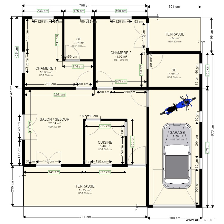 VILLA 1 YEDDEL CONSTRUTION. Plan de 9 pièces et 98 m2