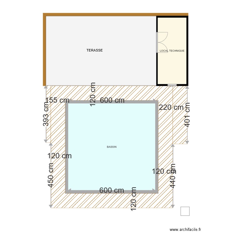 plan terrasse. Plan de 0 pièce et 0 m2