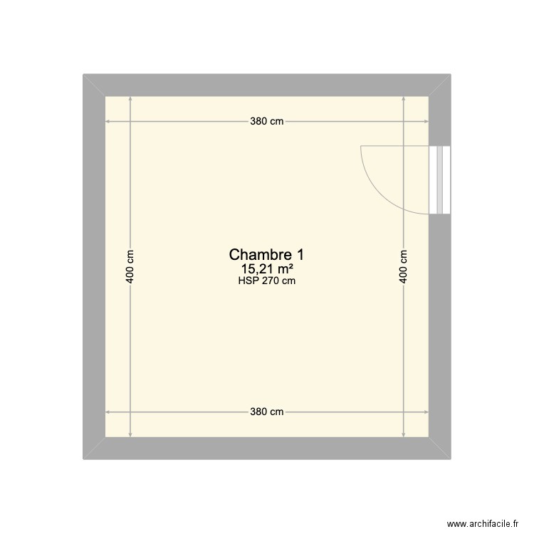 Chambre 1  Walcourt . Plan de 1 pièce et 15 m2