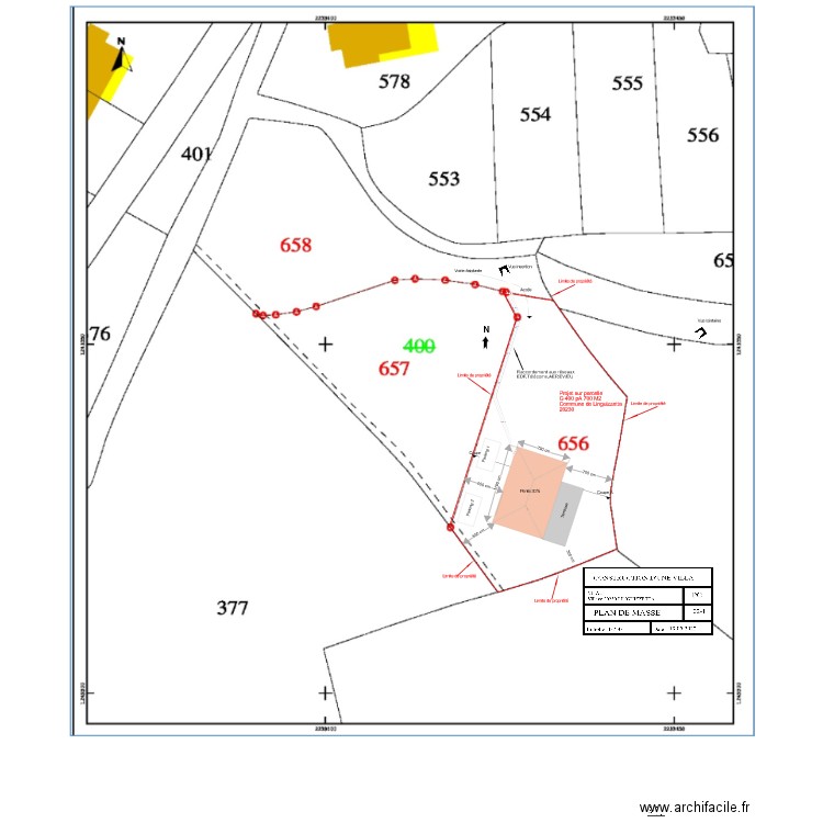 fred plan de masse 2. Plan de 0 pièce et 0 m2