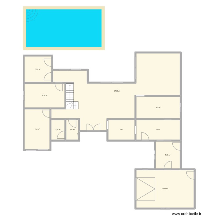 julia 2eme plan. Plan de 11 pièces et 153 m2