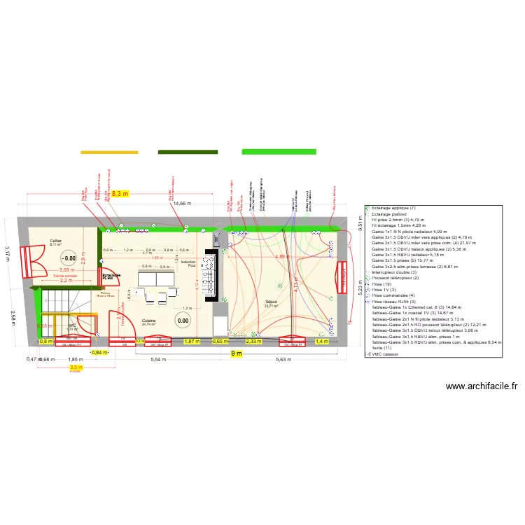 Membrey 30-circuits en dalle. Plan de 